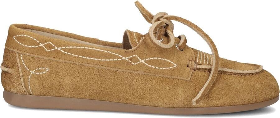 POSA Mocassins Dames Boat Loafer Prairie Suède Camel