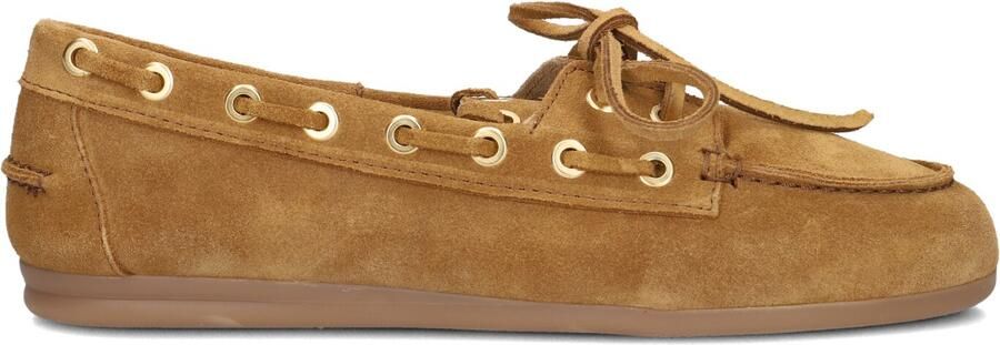 POSA Mocassins Dames Boat Loafer Saddle Stich Maat: 39 Materiaal: Suède Kleur: Camel