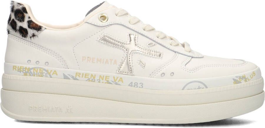 PREMIATA Lage Sneakers Dames Micol Maat: 40 Materiaal: Leer Kleur: Wit