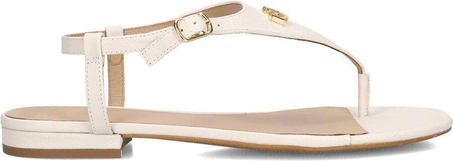 LAUREN RALPH LAUREN Dames Everley 2 Flat Sandal Maat: 41 Materiaal: Textiel Kleur: Wit