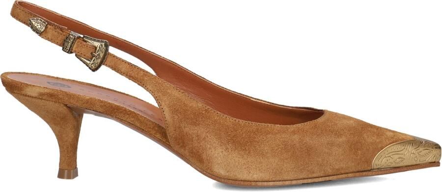 ROBERTO FESTA Slingbacks Dames Teseo Point Maat: 40 Materiaal: Suède Kleur: Camel