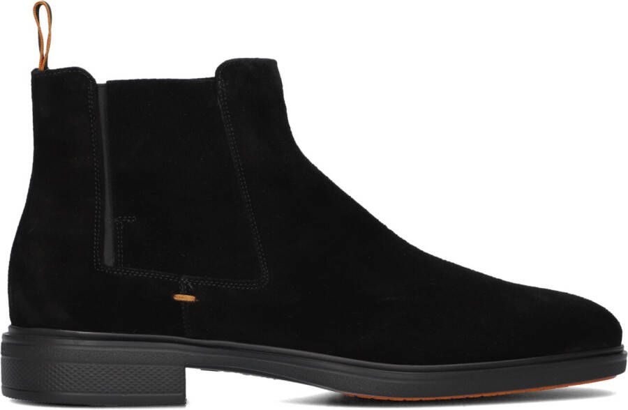 SANTONI Chelsea Boots Heren 18937 Maat: 10 Materiaal: Suède Kleur: Zwart