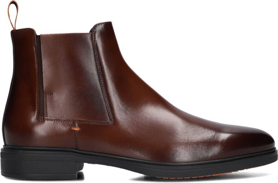 SANTONI Chelsea Boots Heren Led Chelsea Booty Maat: 8 Materiaal: Leer Kleur: Bruin