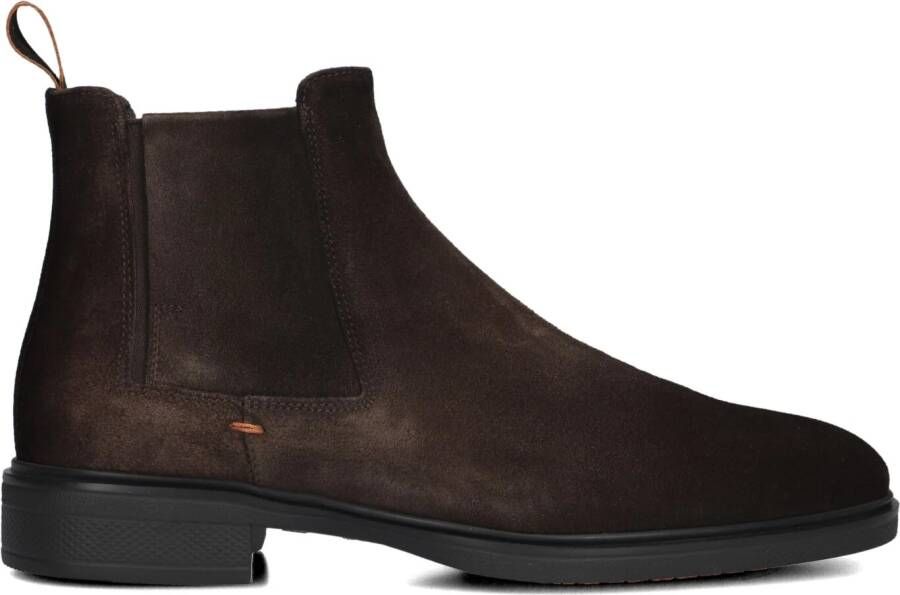 SANTONI Chelsea Boots Heren Sue Chelsea Booty Maat: 8 Materiaal: Suède Kleur: Bruin