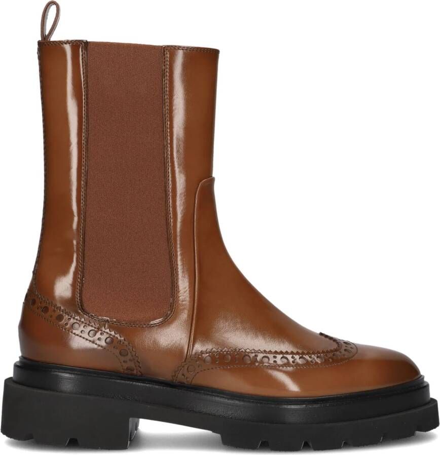 SANTONI Enkellaarsjes Dames 59668 Maat: 39 Materiaal: Leer Kleur: Cognac