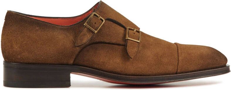 Santoni Bruine Monk Strap Schoenen Brown Heren