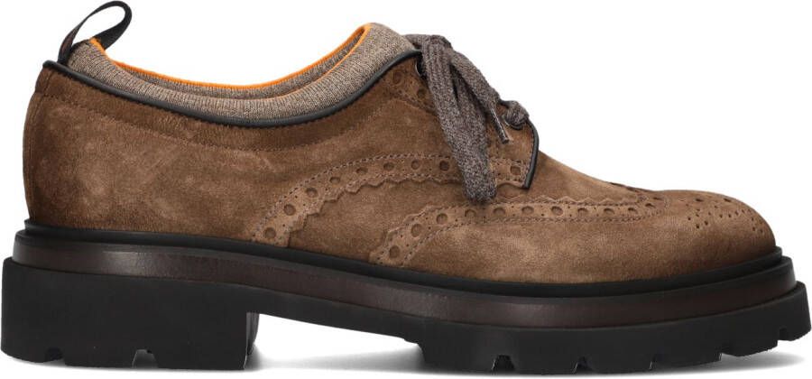 SANTONI Veterschoenen Heren 18936 Maat: 10 5 Materiaal: Suède Kleur: Bruin