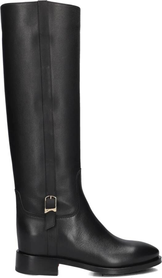 SANTONI Hoge Laarzen Dames Led Gesp Laars Maat: 36 Materiaal: Leer Kleur: Zwart