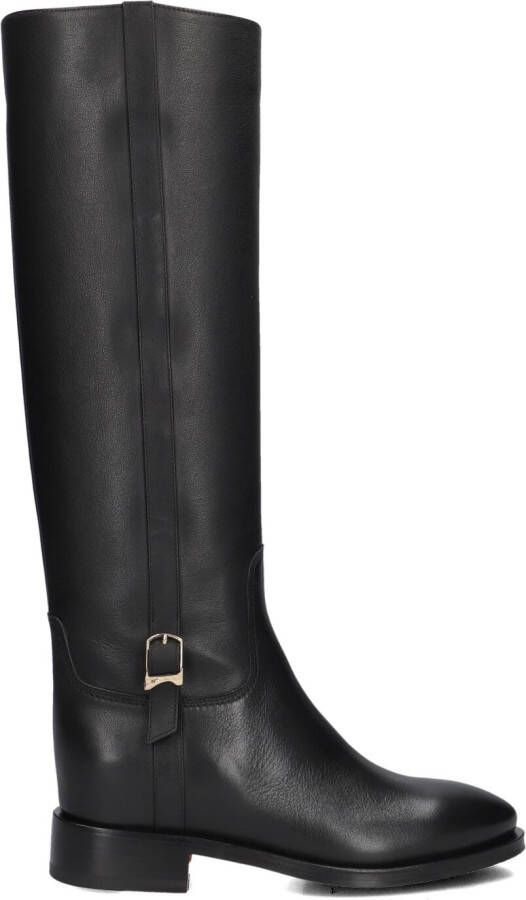 SANTONI Hoge Laarzen Dames Led Gesp Laars Maat: 36 Materiaal: Leer Kleur: Zwart