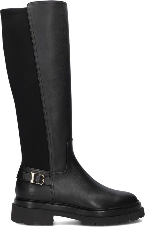 SANTONI Hoge Laarzen Dames Led Stretch Laars Maat: 39 Materiaal: Leer Kleur: Zwart