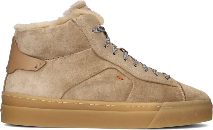 SANTONI Hoge Sneakers Dames 60943 Maat: 36 Materiaal: Suède Kleur: Beige