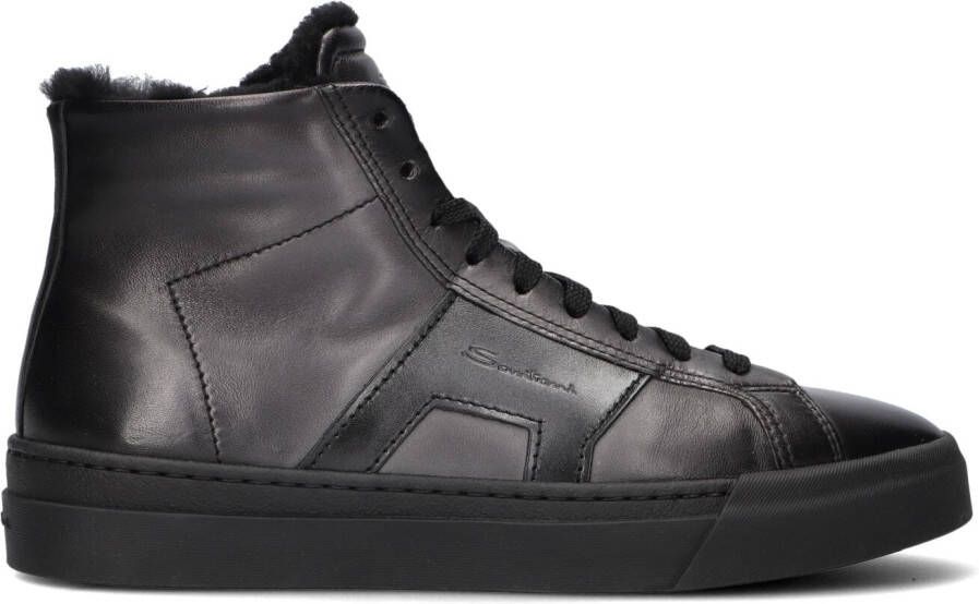 SANTONI Hoge Sneakers Heren 21932 22025 Maat: 9 5 Materiaal: Leer Kleur: Grijs