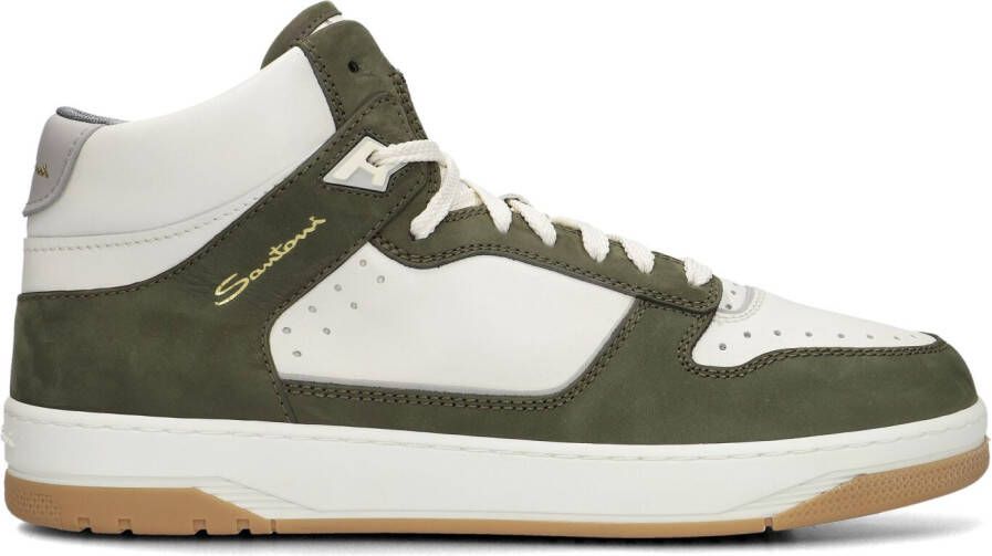 SANTONI Hoge Sneakers Heren Sneak-air Maat: 39 Materiaal: Leer Kleur: Groen