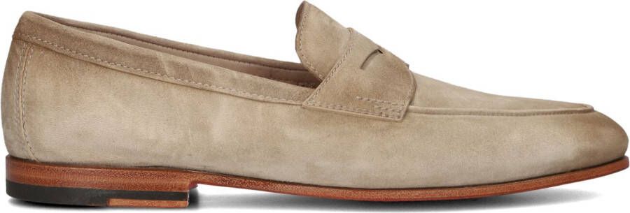 SANTONI Instappers Heren Carlos Maat: 10 5 Materiaal: Suède Kleur: Beige