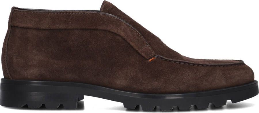 SANTONI Instappers Heren Detroit 17823 Gz Maat: 8 5 Materiaal: Suède Kleur: Bruin