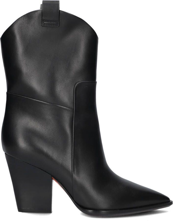 Santoni Zwarte Laarzen Leer Bestel Een Maat Kleiner Black Dames - Foto 2