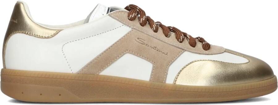 SANTONI Lage Sneakers Dames Dbs Olympi Maat: 41 Materiaal: Leer Kleur: Beige