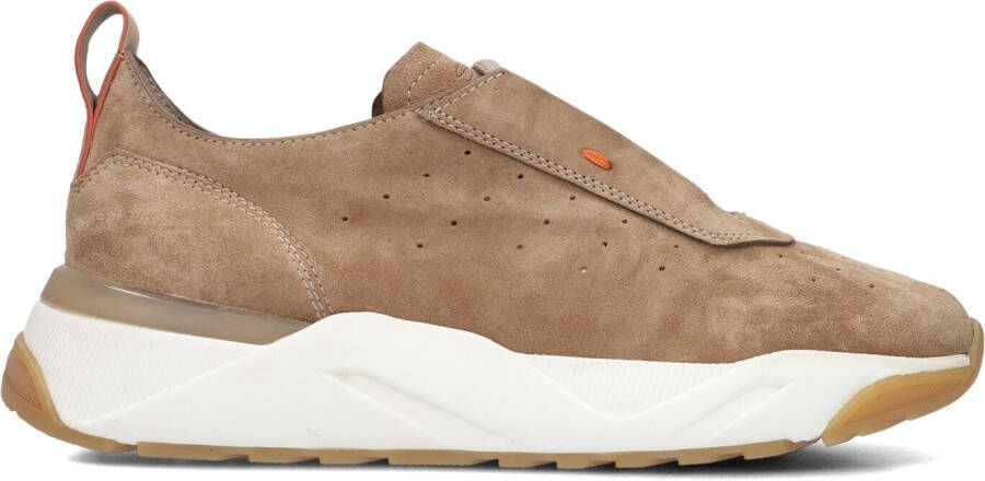 SANTONI Lage Sneakers Dames Sue Runner Maat: 39 Materiaal: Suède Kleur: Camel