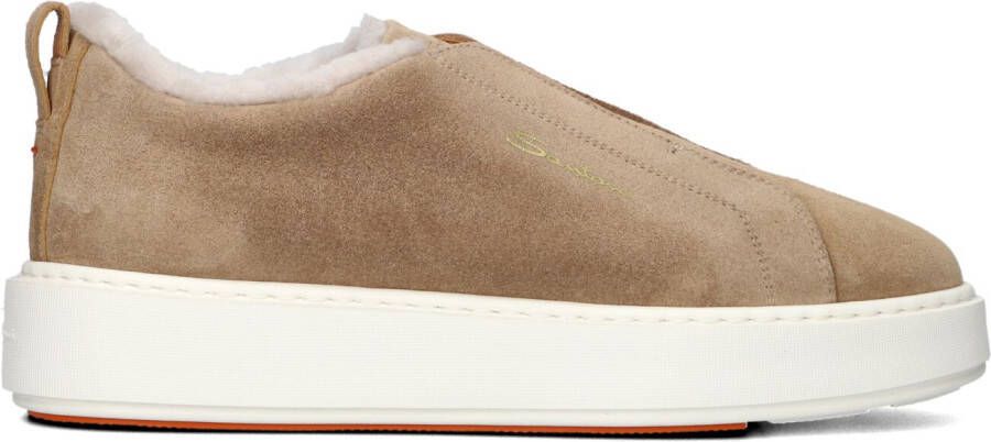 SANTONI Lage Sneakers Dames Sue Vacht Slipon Maat: 36 Materiaal: Suède Kleur: Beige