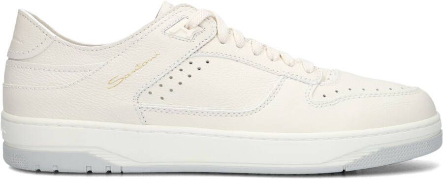 SANTONI Lage Sneakers Heren 21968 Maat: 40 Materiaal: Leer Kleur: Wit