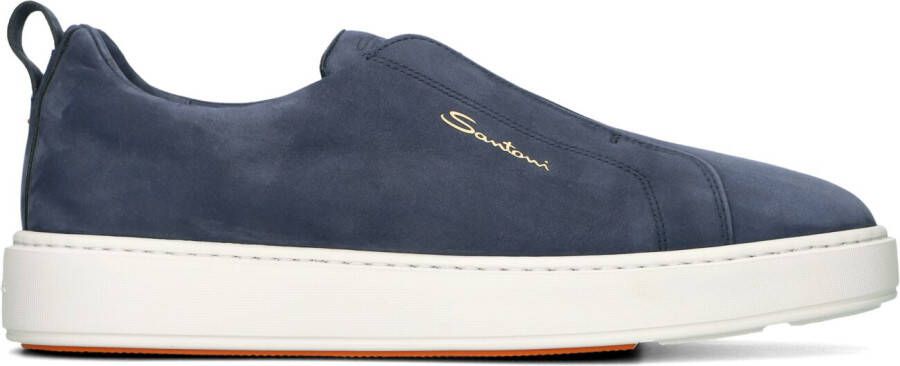SANTONI Lage Sneakers Heren 21995 Clean Icon Maat: 41 5 Materiaal: Suède Kleur: Blauw
