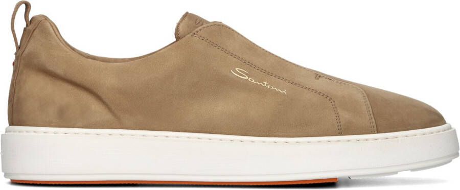 SANTONI Lage Sneakers Heren 21995 Clean Icon Maat: 40 Materiaal: Suède Kleur: Bruin