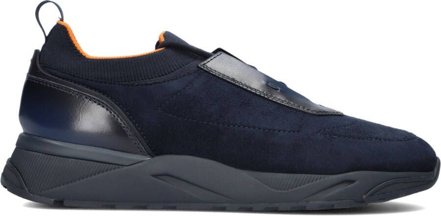 SANTONI Lage Sneakers Heren 22042 Maat: 9 5 Materiaal: Suède Kleur: Blauw