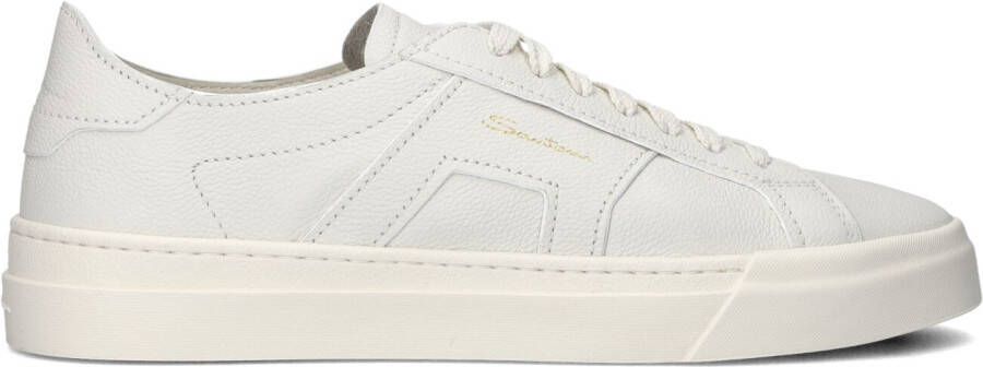 SANTONI Lage Sneakers Heren Dbs Maat: 11 Materiaal: Leer Kleur: Wit