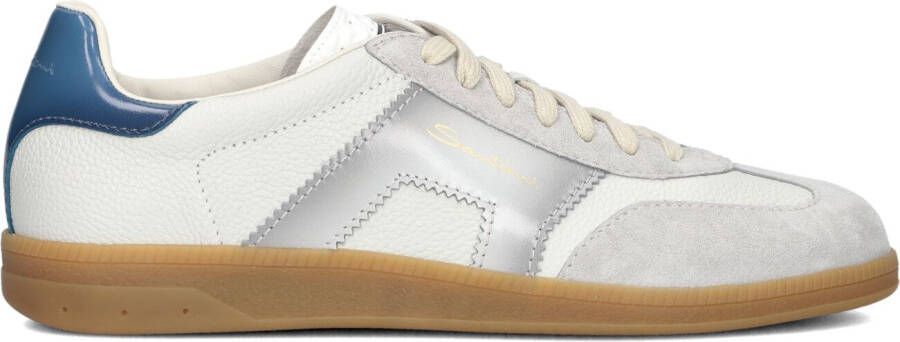 SANTONI Lage Sneakers Heren Dbs Olympic Maat: 11 Materiaal: Suède Kleur: Wit