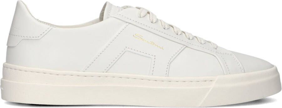 SANTONI Lage Sneakers Heren Dbs2 Maat: 9 Materiaal: Leer Kleur: Wit