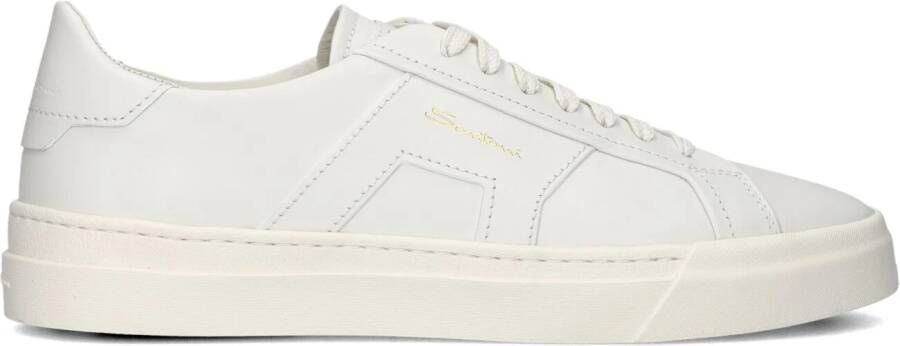 SANTONI Lage Sneakers Heren Dbs2 Maat: 13 Materiaal: Leer Kleur: Wit