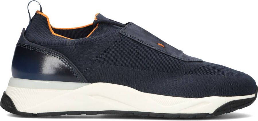 SANTONI Lage Sneakers Heren Flin Maat: 8 Materiaal: Textiel Kleur: Blauw
