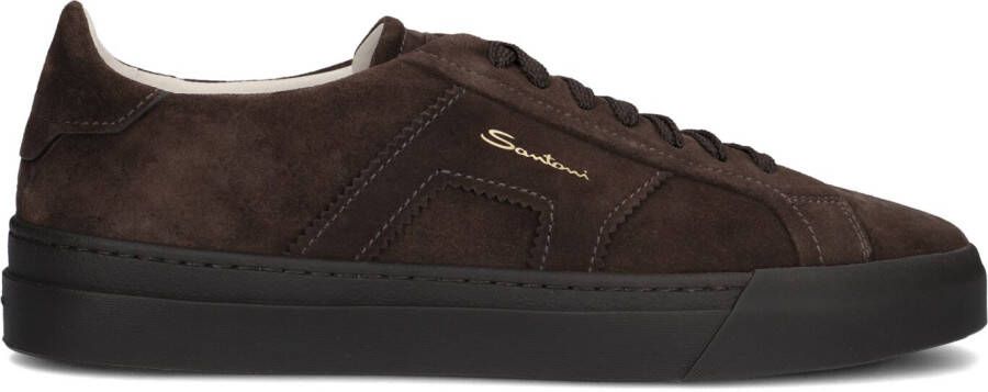 SANTONI Lage Sneakers Heren Sue Sneaker Maat: 45 Materiaal: Suède Kleur: Bruin