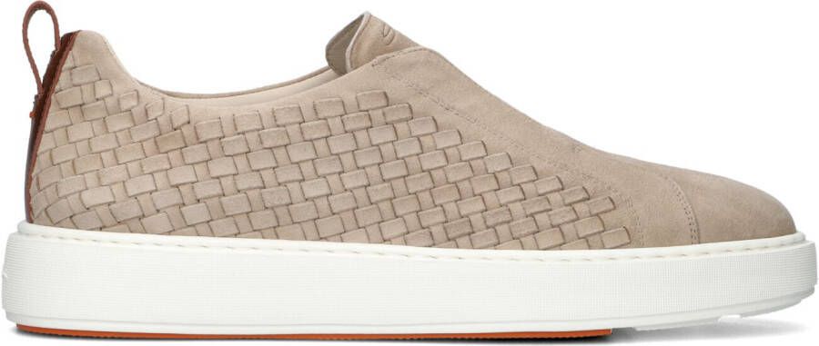 SANTONI Lage Sneakers Heren Vic Wave Maat: 7 5 Materiaal: Suède Kleur: Beige
