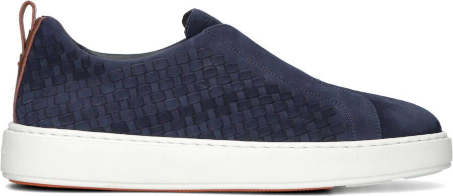 SANTONI Lage Sneakers Heren Vic Wave Maat: 9 5 Materiaal: Suède Kleur: Blauw