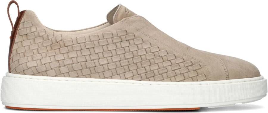SANTONI Lage Sneakers Heren Vic Wave Maat: 10 5 Materiaal: Suède Kleur: Beige