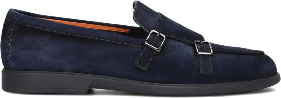 SANTONI Loafers Heren Pura Maat: 10 5 Materiaal: Suède Kleur: Blauw