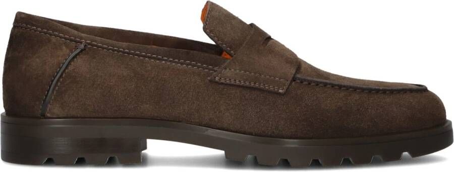 SANTONI Loafers Heren Sue Penny Loafer Gz Maat: 9 5 Materiaal: Suède Kleur: Bruin - Foto 4