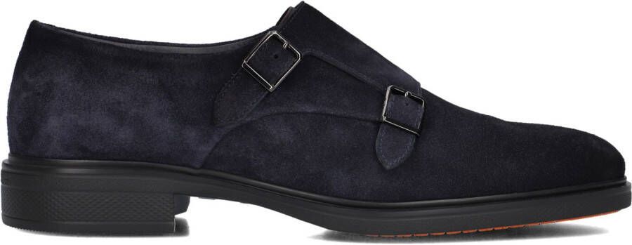 SANTONI Nette Schoenen Heren Sue 2gespschoen Maat: 11 Materiaal: Suède Kleur: Blauw