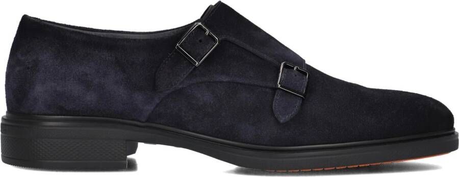 SANTONI Nette Schoenen Heren Sue 2gespschoen Maat: 8 5 Materiaal: Suède Kleur: Blauw