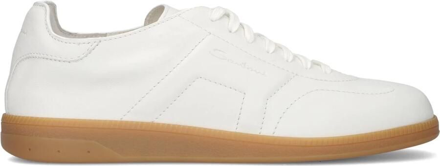 SANTONI Lage Sneakers Heren Oly Cube Maat: 45 Materiaal: Leer Kleur: Wit