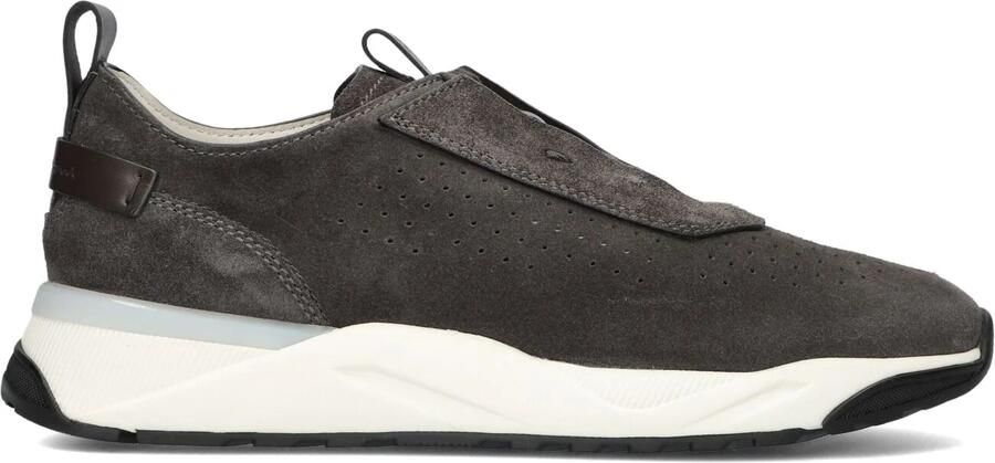 SANTONI Lage Sneakers Heren Sue Unlined Runner Maat: 9 5 Materiaal: Suède Kleur: Bruin