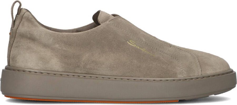 SANTONI Lage Sneakers Heren 21995 Maat: 9 5 Materiaal: Suède Kleur: Taupe