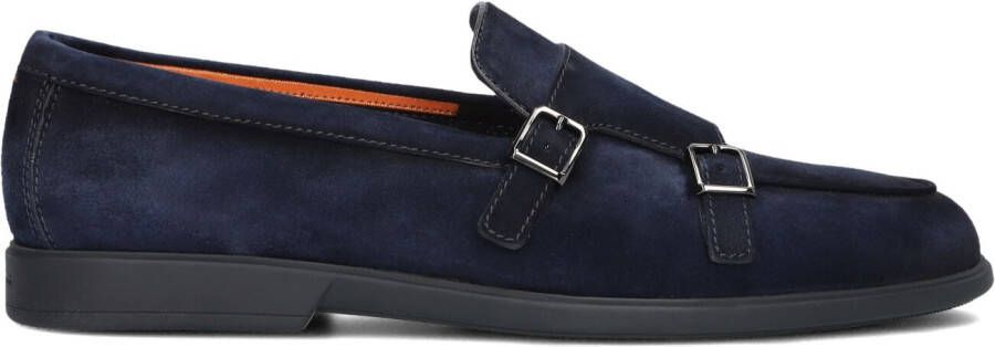 SANTONI Loafers Heren Pura Maat: 8 Materiaal: Suède Kleur: Blauw