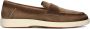 Santoni Elegante Suède Loafers met Rubberen Zool Brown Heren - Thumbnail 2