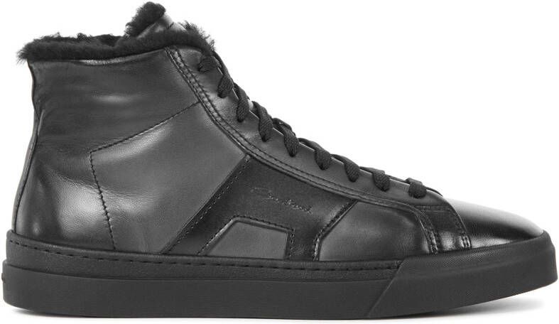 SANTONI Hoge Sneakers Heren 21932 22025 Maat: 5 Materiaal: Leer Kleur: Grijs