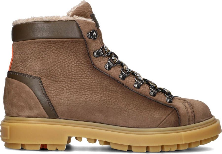 SANTONI Veterboots Heren Nub Vacht Bergbooty Maat: 45 Materiaal: Nubuck Kleur: Bruin