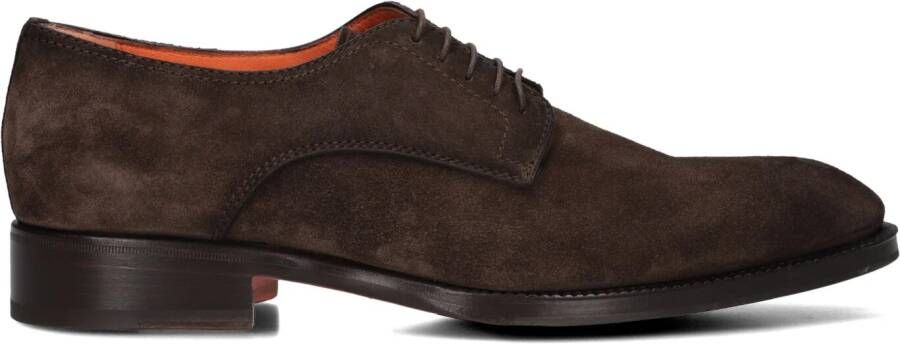 SANTONI Veterschoenen Heren Carter 18353 Maat: 40 Materiaal: Suède Kleur: Bruin