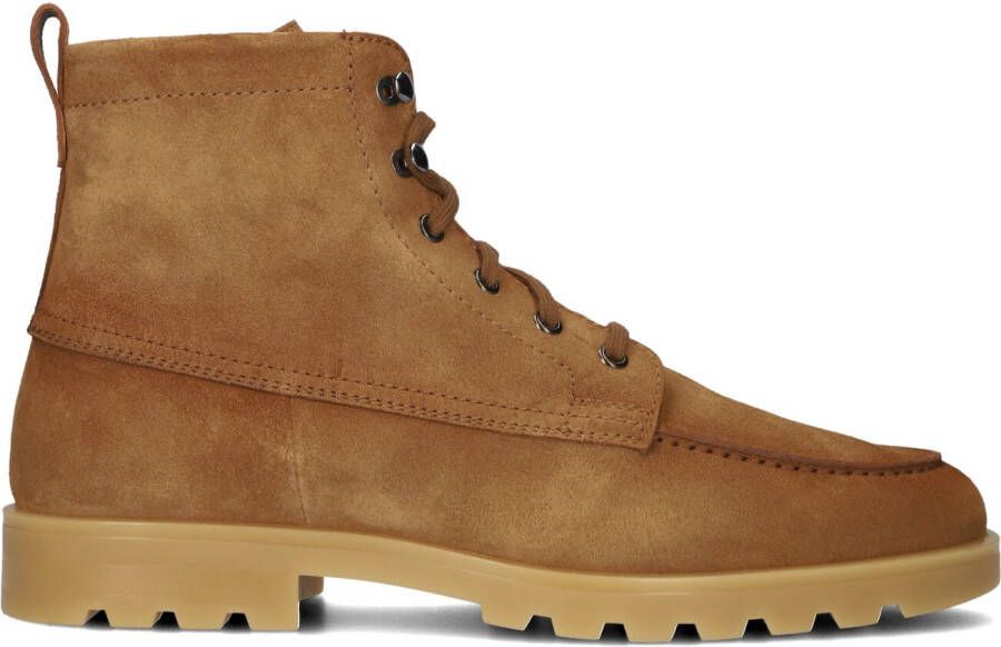 SANTONI Veterschoenen Heren Sue Spiegel Veterboot Maat: 44 44 5 Materiaal: Suède Kleur: Cognac