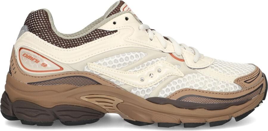 SAUCONY Lage Sneakers Dames Progrid Omni 9 Leatherlook Beige